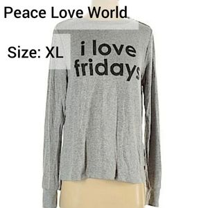 Peace Love World Women Grey Sweater ❤